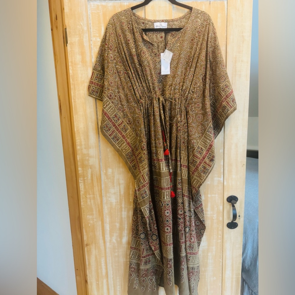 Bohemian Maxi Dress in Brown and Red